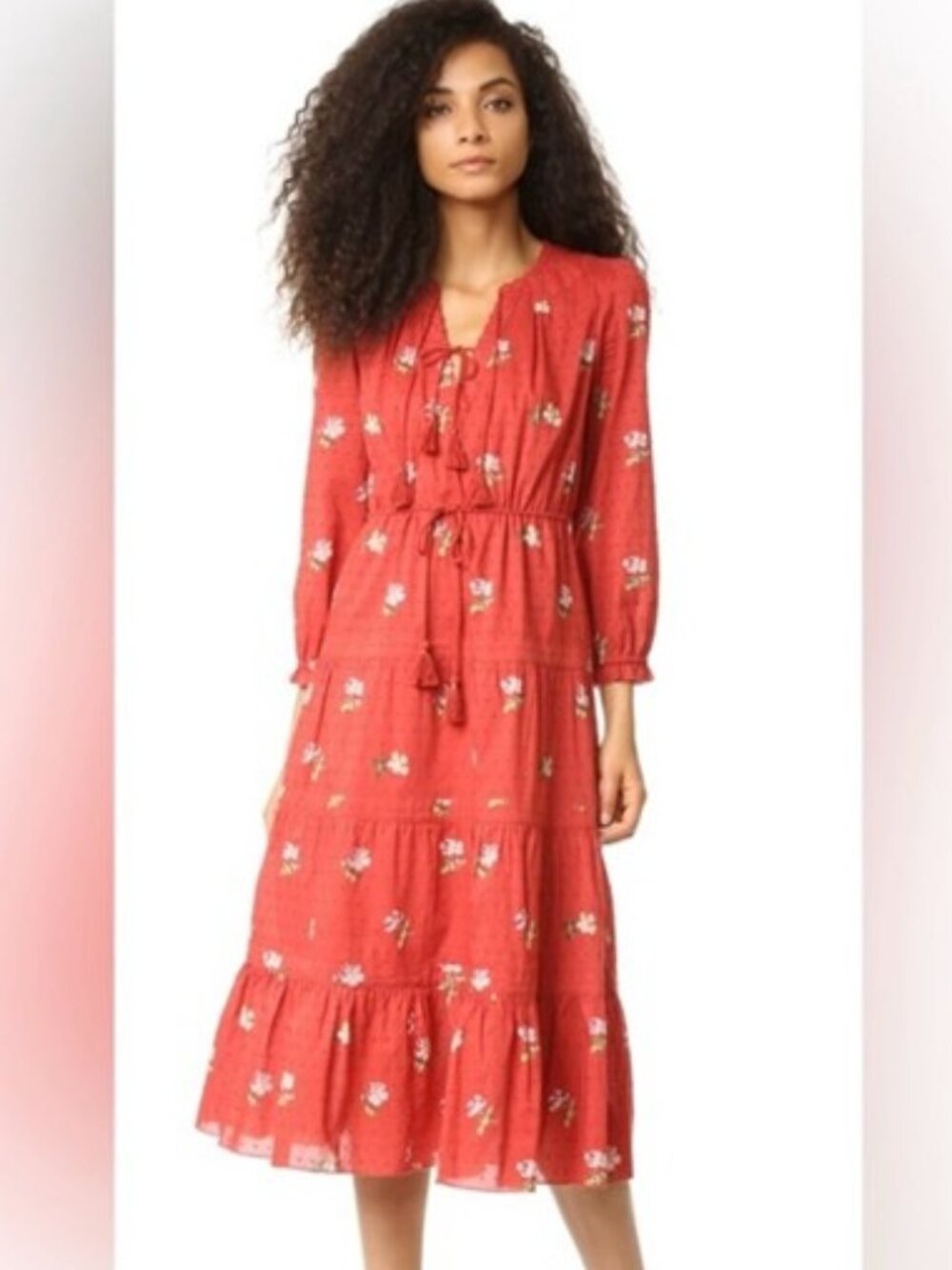 Ulla Johnson Clementine Dress Tiered Midi Length READ 6